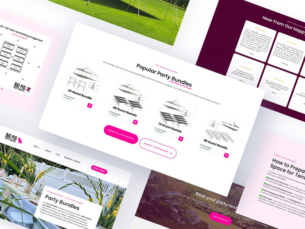 Big Pig Party Rental website design
