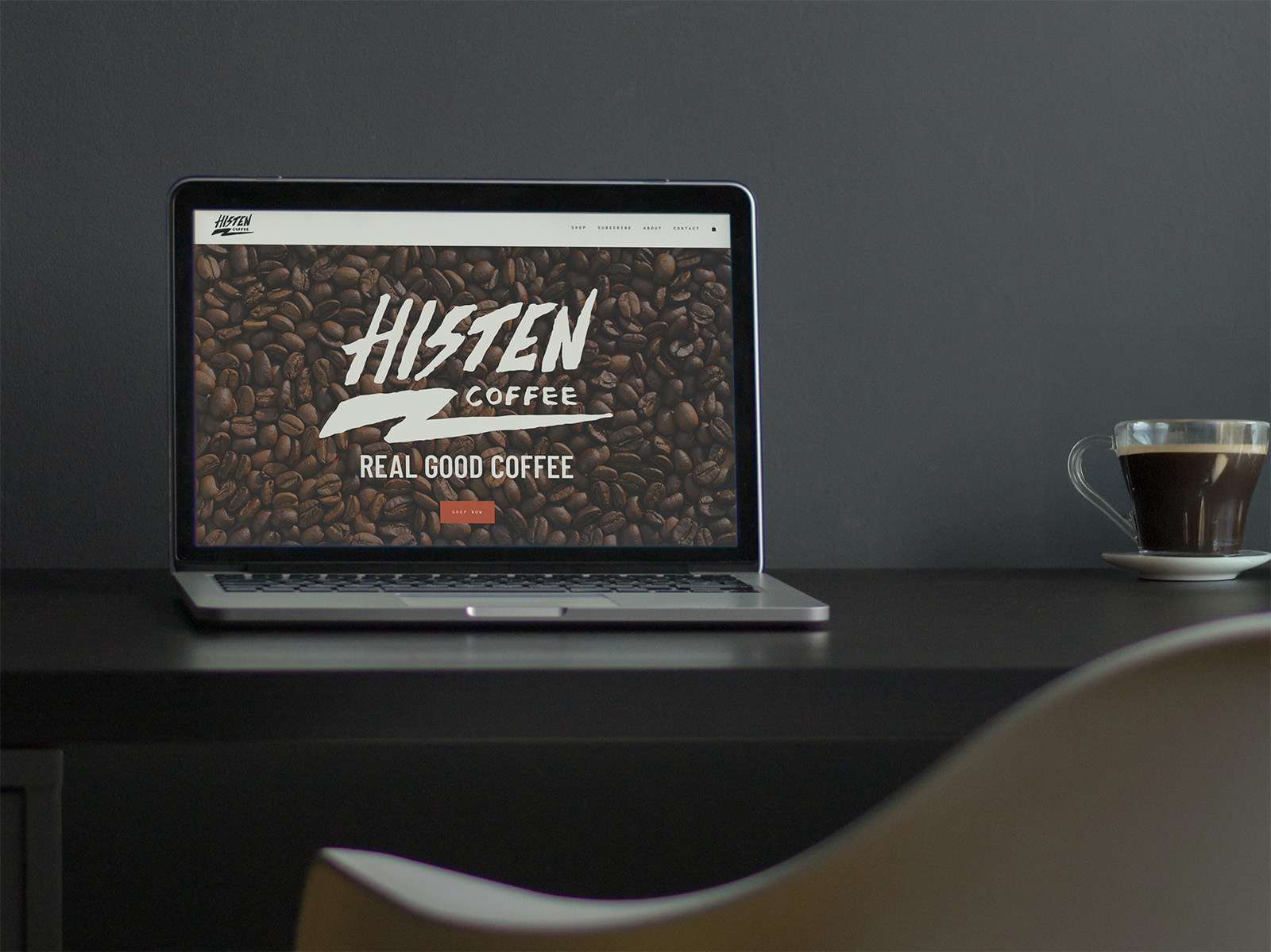 histen coffee brand and website design